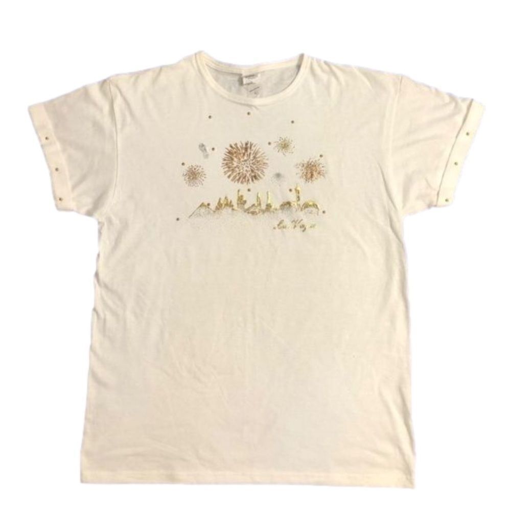 Las Vegas Gold Studded T Shirt